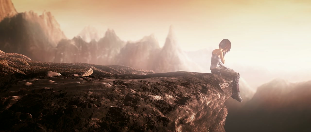A thumbnail extracted by createThumbnail() — the Sintel cliff/sunset shot